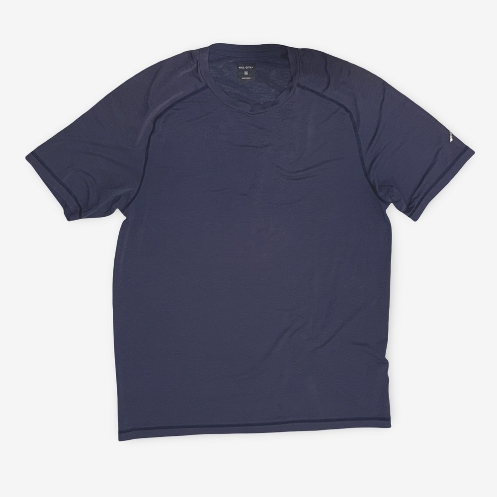 Hill City Everyday Train Tee Men M Navy Blue Raglan Activewear Performance Modal